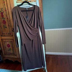 TALBOTS Wrap-style dress, Espresso color, Size M